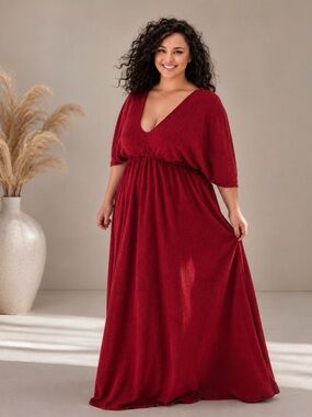 Burgundy Maxi Dress | Empire Waist | Winter Cottagecore flowy romantic gown